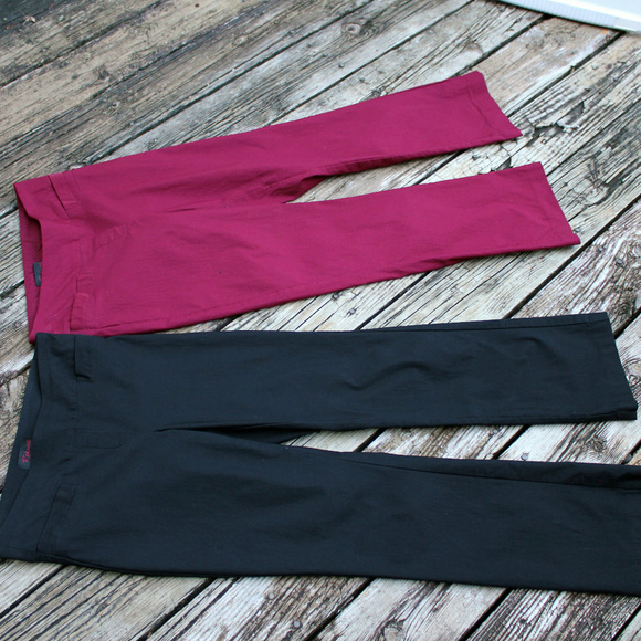 2 Pairs: Petite Red & Black Stretch Boot Cut Pant - Picture 7 of 8
